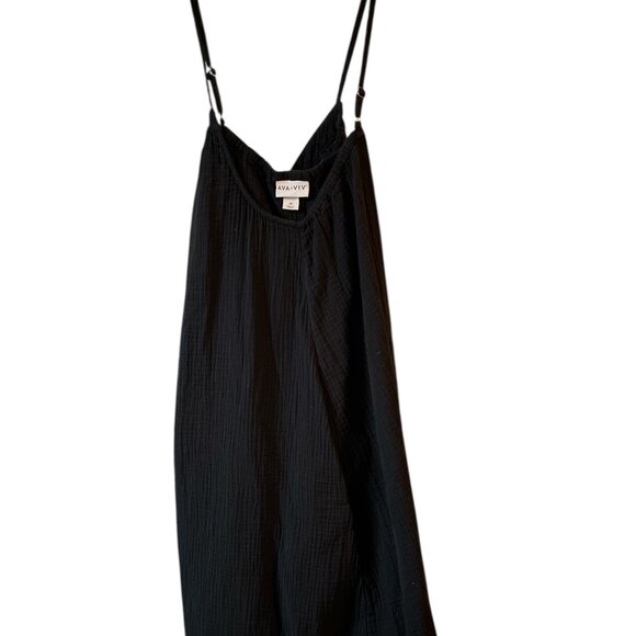 Ava & Viv Black dress with spaghetti straps mini length Size 1X. With pockets - Picture 2 of 5